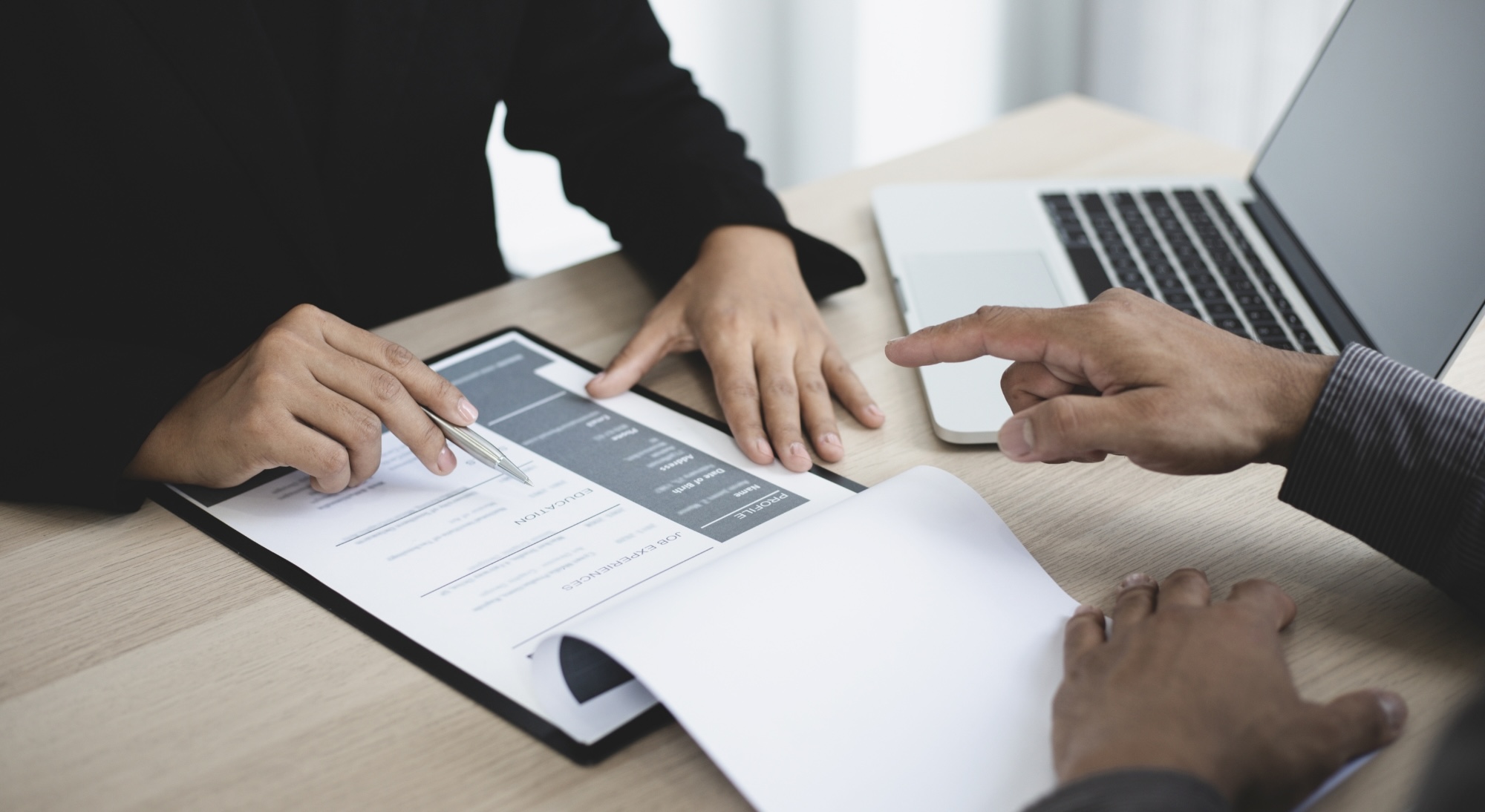 Candidate receiving career advice
